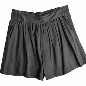 Vintage Gitano Black Womans High Waist Pleated Shorts Large